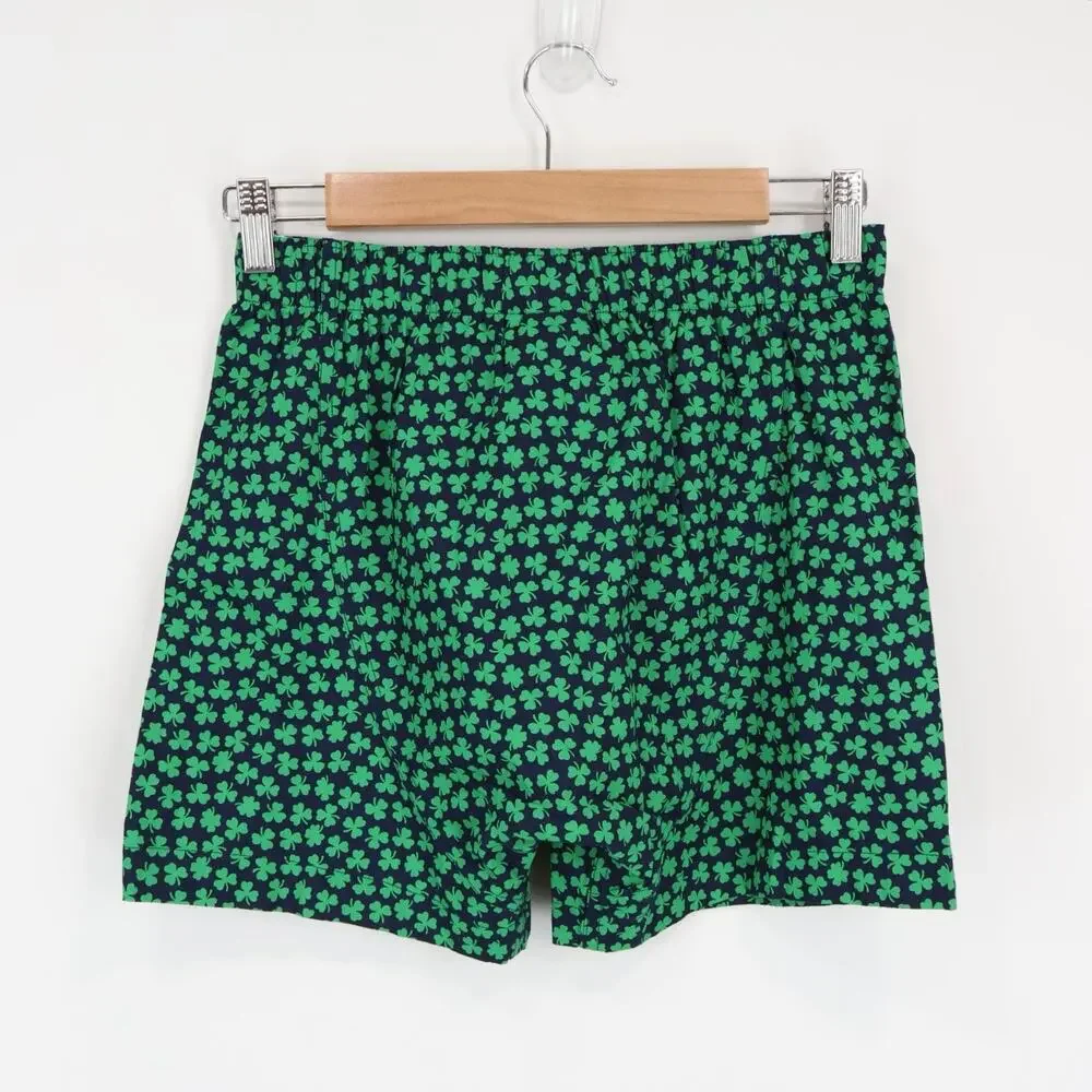 NWT J.Crew Crewcuts Boys' Clover Boxers Navy Green Bright Clover Size XL 12-14